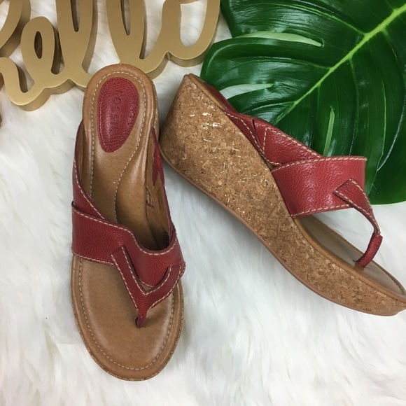 Fossil Shoes - Fossil Dark Red Wedges sz 7.5